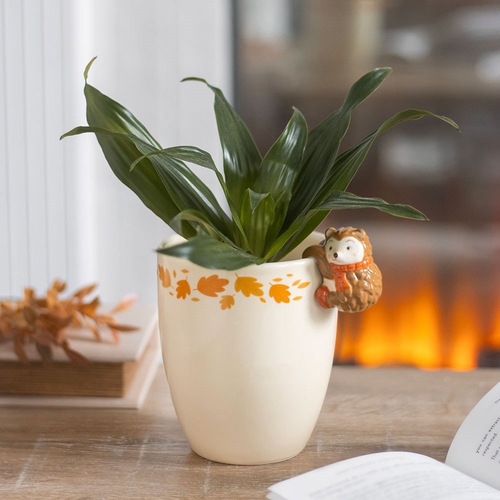 Something Different - Autumn Plant Pot with Hedgehog Plant pot - Multicolours